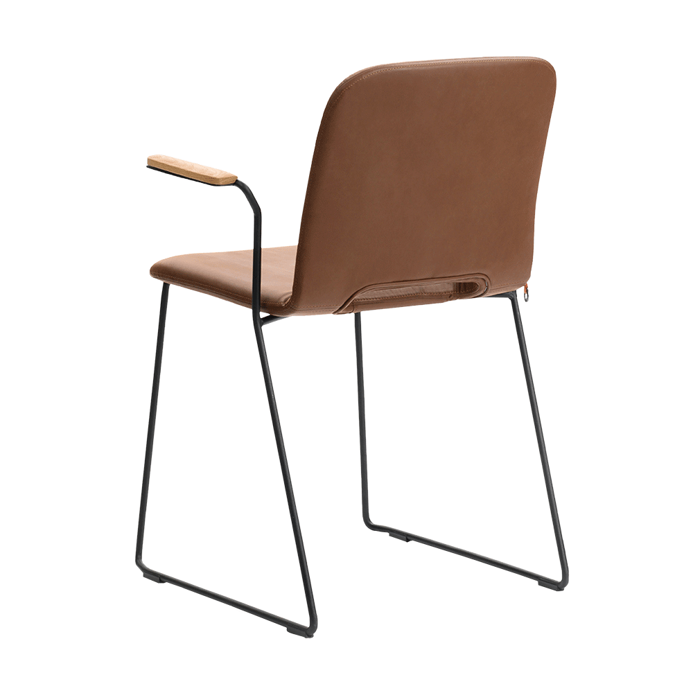Mobitec :: Pamp C12 brown upholstered chair with armrests, width 60 cm