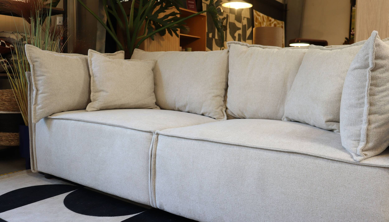 Nordic Line :: Fabien Polstersofa mit Schlaffunktion, Breite 218 cm, hellbeige