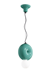 Ferroluce :: Bumbum pendant lamp, diameter 25 cm, ceramic, turquoise