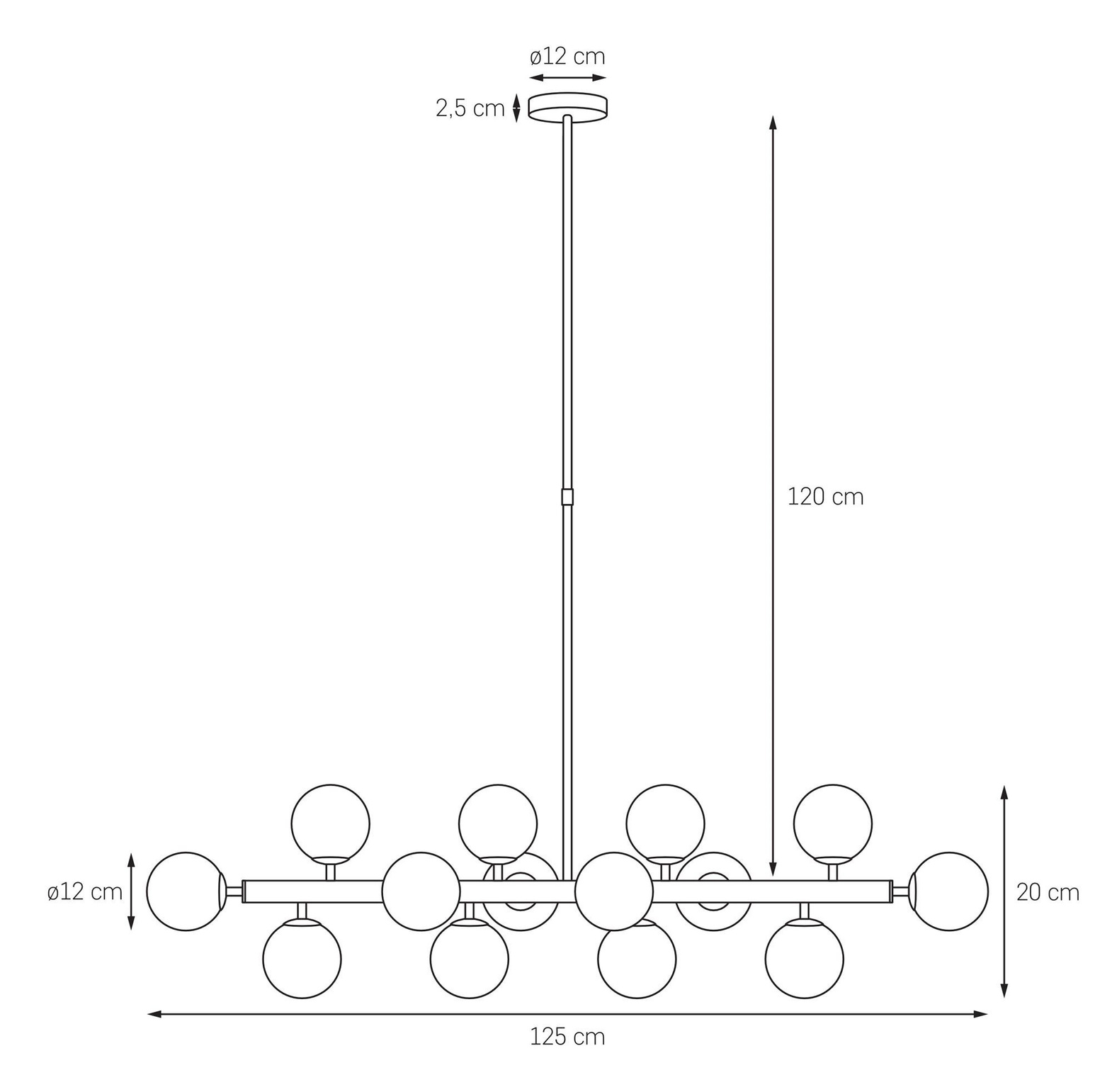 Kaspa :: Hängelampe aus Metall Cumulus 1 weiß