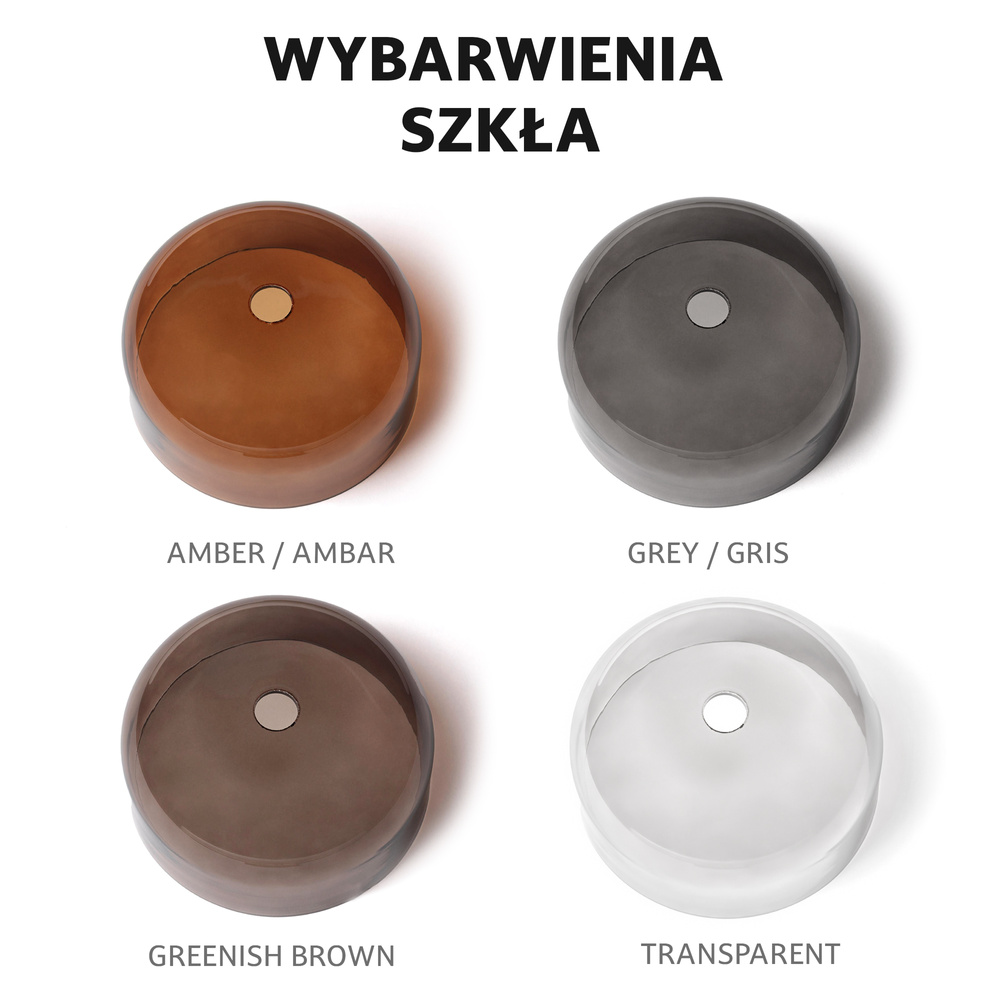 Aromas :: Ipon pendant lamp, diameter 20 cm, smoked brown / gold metal