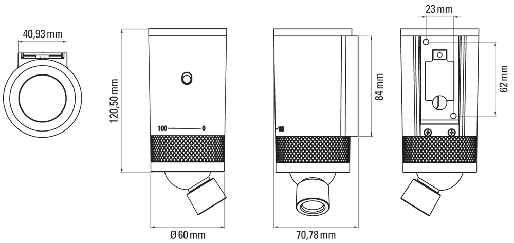 DCW:: Lampa ścienna / kinkiet Vision Omni SW czarny wys. 13 cm
