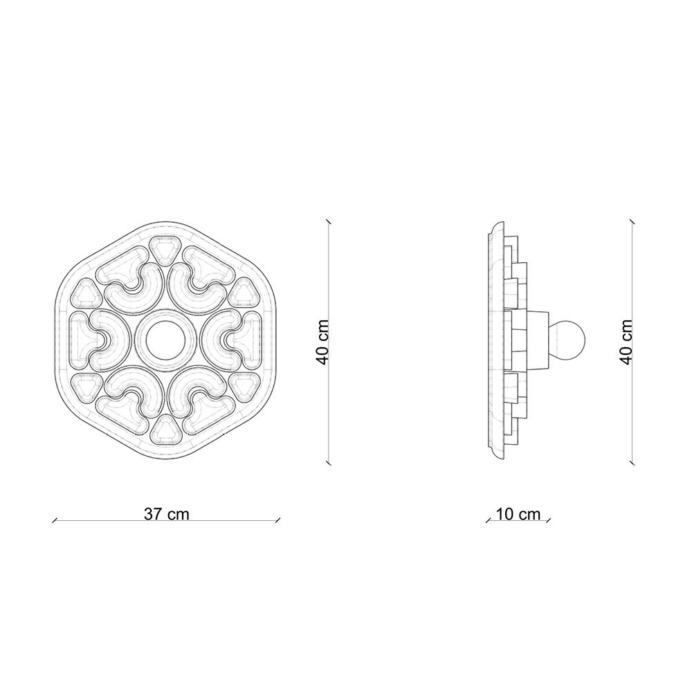Ferroluce :: Lampa ścienna / kinkiet Phytia śr. 37 cm ceramiczny żółty / pomarańczowy / brązowy