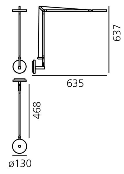 Artemide :: Wall lamp Demetra Led grey 63,5 cm