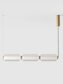 Aromas :: Elma 3 Gold Hängeleuchte, Breite 96 cm, horizontal oder vertikal