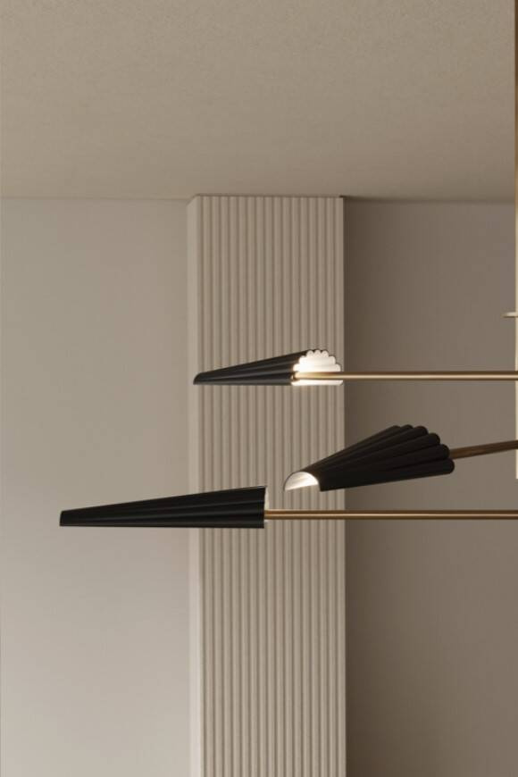 Aromas :: Bion hanging lamp 6, width 89 cm, black