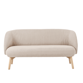 Mobitec :: Thalia 2-seater upholstered sofa, width 149 cm, beige, with wooden legs