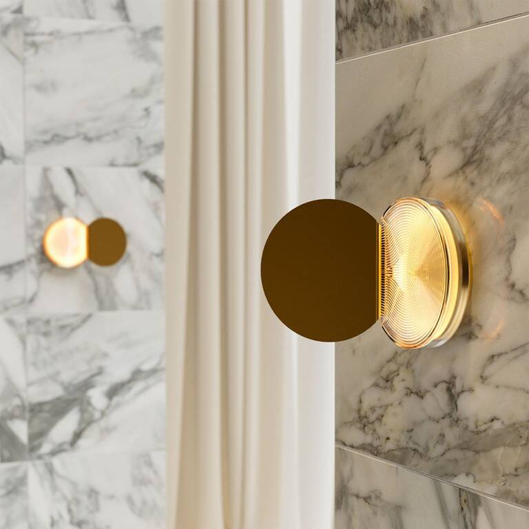 DCW:: Poudrier gold wall lamp/sconce, height 19.5 cm