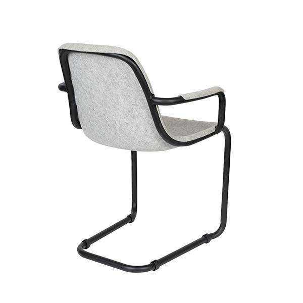 Zuiver :: Krzesło z podłokietnikami Thirsty szer. 59 cm jasnoszare