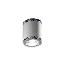 Ferroluce :: Trieste ceiling lamp, white, with decorative ornament, diameter 8.5 cm