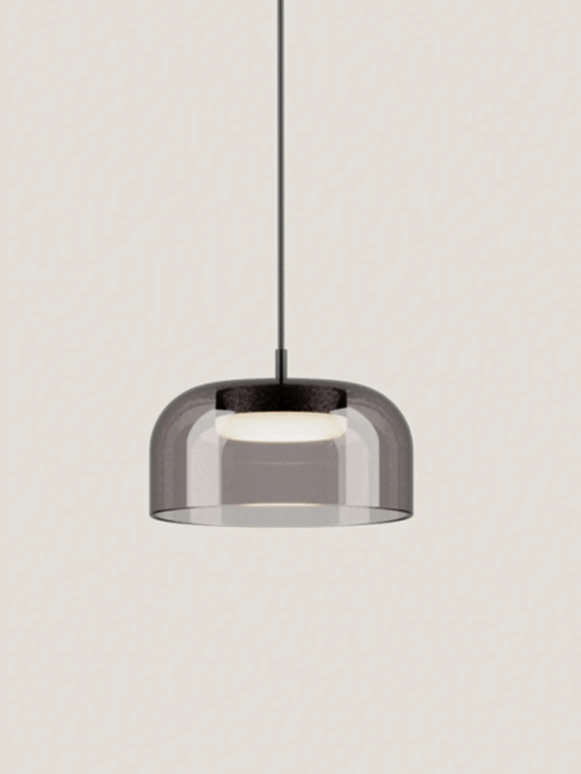 Aromas:: Ipon pendant lamp, smoked gray, black metal shade