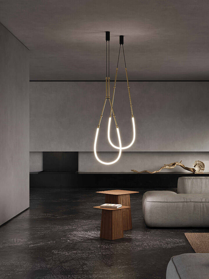 Karman :: Leda Hängelampe, max. Höhe 300 cm, gold