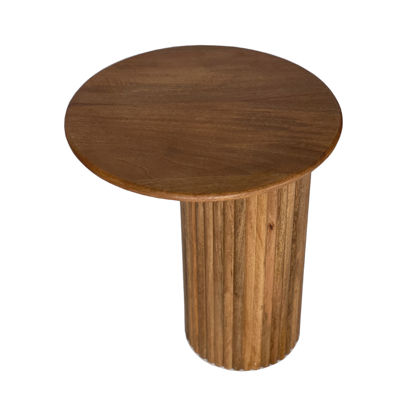 Table4U :: Leon Couchtisch aus Holz, Durchmesser 50 cm, Karamellfarbe