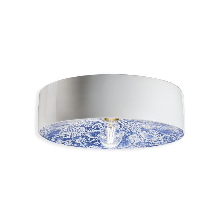Ferroluce :: Deckenleuchte / Plafond Pi weiß und blau Durchmesser 40 cm