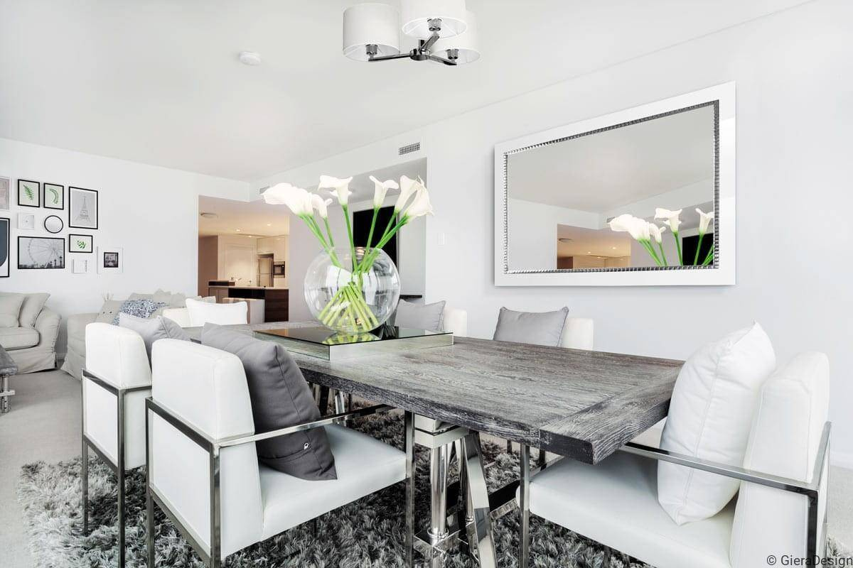 GieraDesign :: Mirror in the hallway Bracelet SQ II rectangular White 55x150 cm