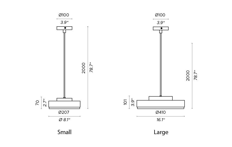 Contardi :: Hängelampe aus Metall Discus So Durchmesser 20,7 cm gold