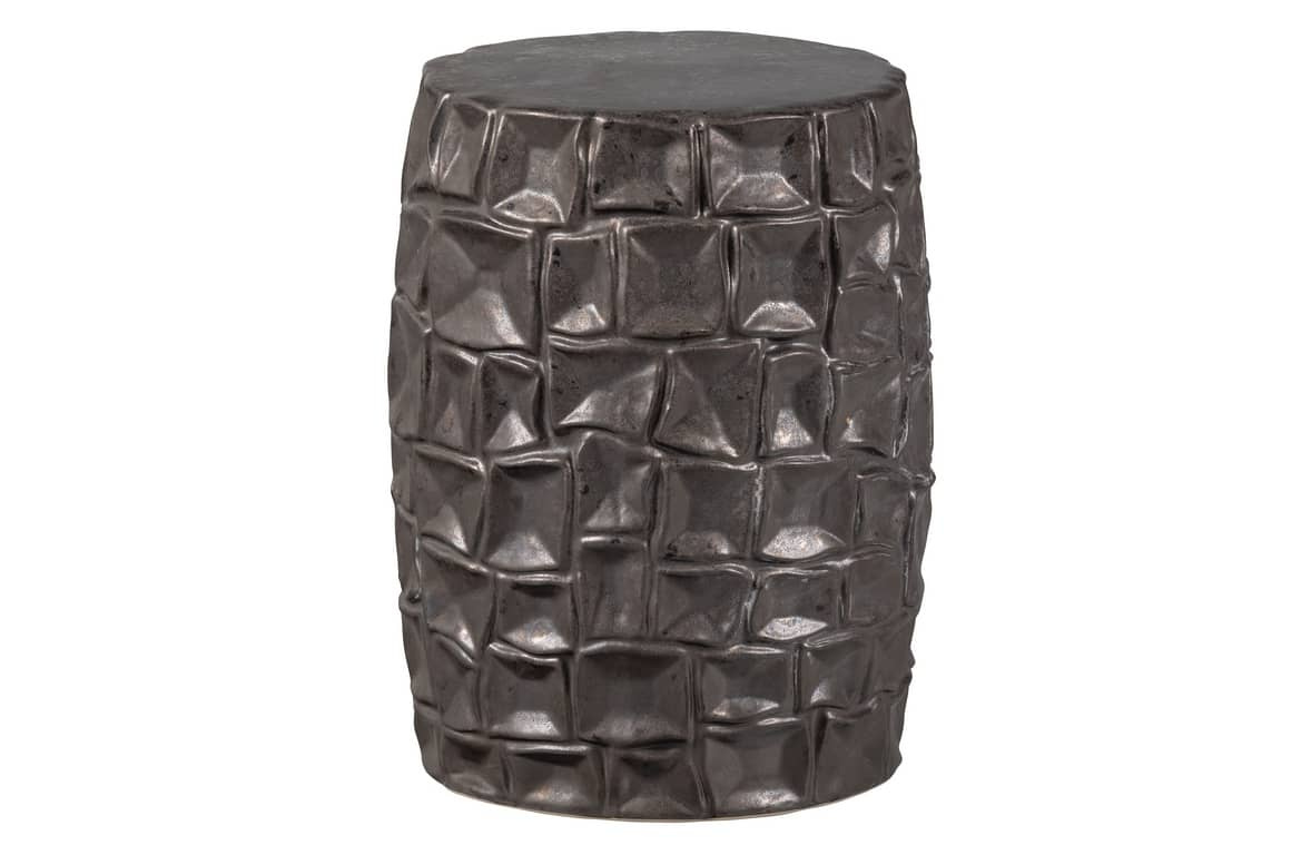 Woood :: Bombay Hocker/Tisch, Keramik, braun, Durchmesser 34 cm