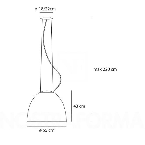 Artemide :: Pendant lamp Nur (halo) gray aluminum with shutter dia 55 cm