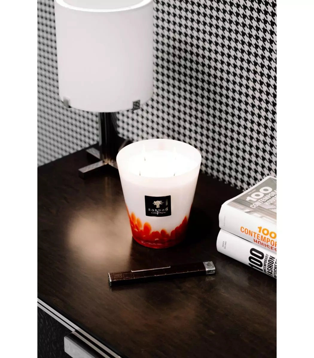 Baobab :: Kerze aus Glas Feathers Masaai Patchuli / Rum / Bernsteinextrakt multi gelöscht