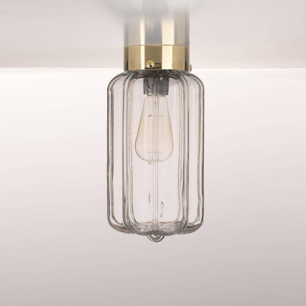 Embassy Interiors :: Deco transparent brass ceiling lamp, height 32.5 cm