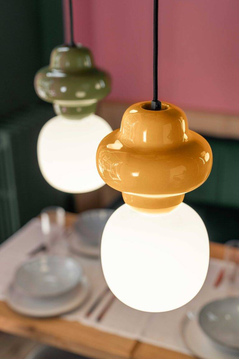 Ferroluce :: Copacabana pendant lamp, diameter 17 cm, ceramic, sage