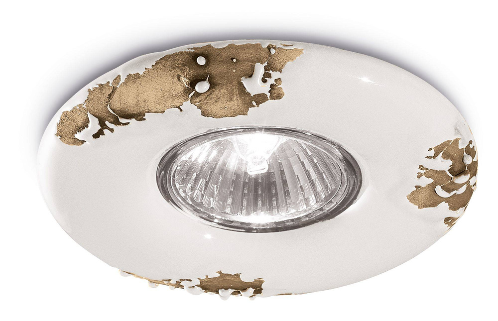 Ferroluce :: Vintage white recessed lamp, diameter 11 cm