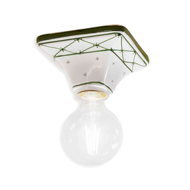 Ferroluce :: Trieste ceiling lamp, white, with decorative ornament, width 15 cm