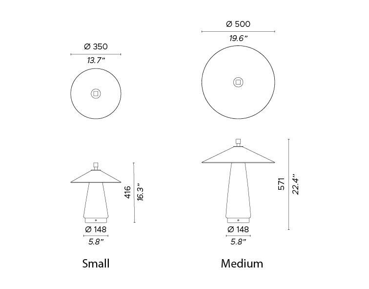 Contardi :: Lampa stołowa Asia Ta wys. 57,1 cm rozm. M transparentno-biała
