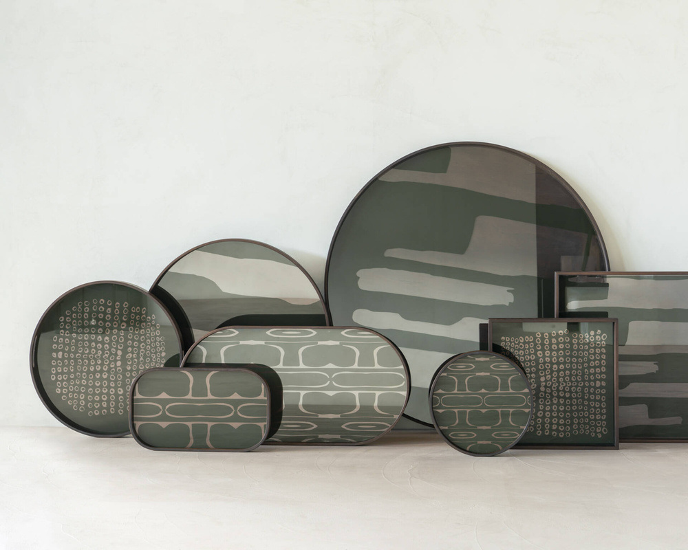 Ethnicraft :: Second Nature round tray, diameter 61 cm, size L, wood-green