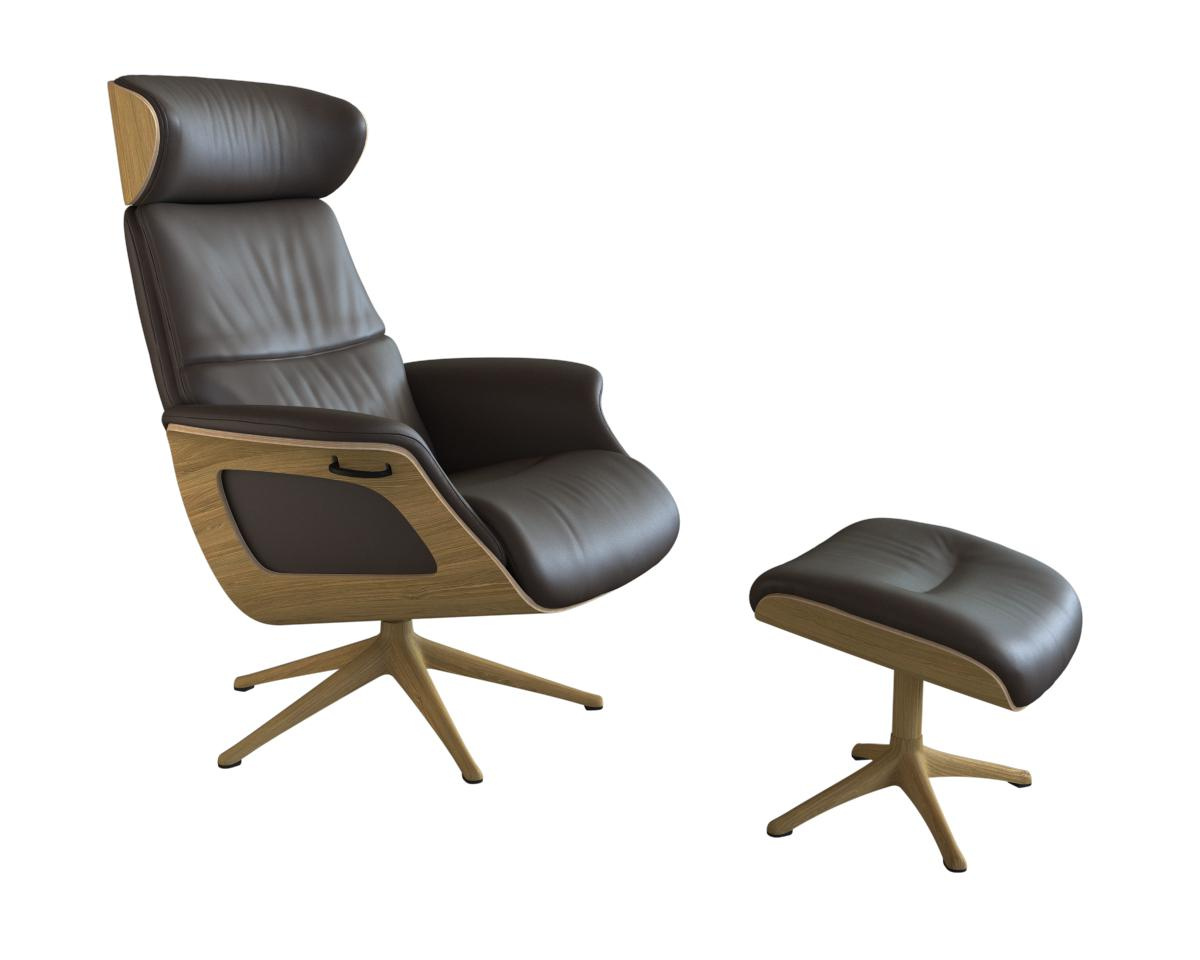 Flexlux :: Fotel tapicerowany Clement High Relax z podnóżkiem