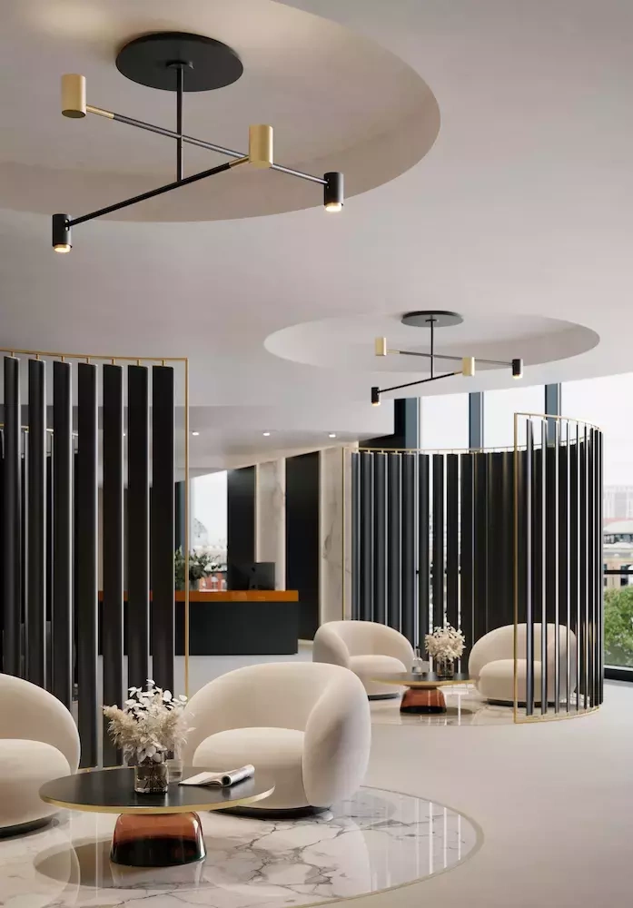 Contardi :: Melanocetus Pl Double ceiling lamp, width 170 cm, gold and black