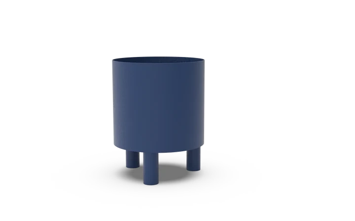 Loft Decora :: Bom blue metal flowerpot on legs, height 30 cm