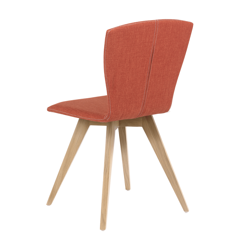 Mobitec :: Mood 21 upholstered chair, orange, width 47 cm, wooden legs