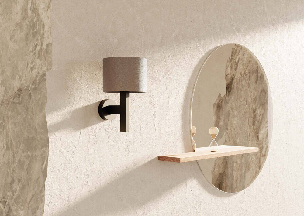 Aromas :: Rems wall lamp/sconce, diameter 20 cm, dark brown leather shade