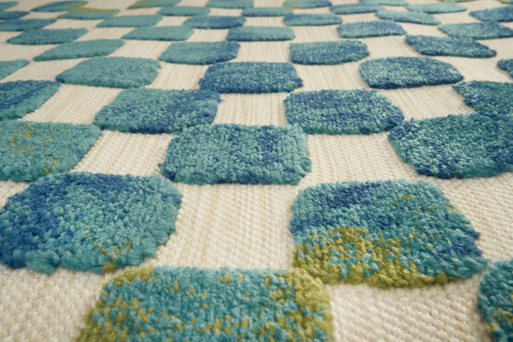 Teppichdekor :: Outdoor-Teppich Calma in Creme und Blau