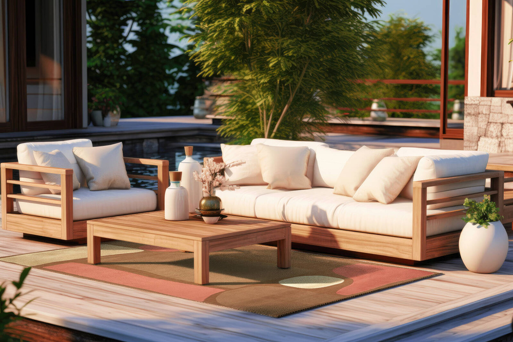 Teppichdekor :: Lugares Pink Outdoor-Teppich braun-pink pflegeleicht