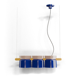 Ferroluce :: Yakitori Hängelampe, Breite 130 cm, marineblau und beige