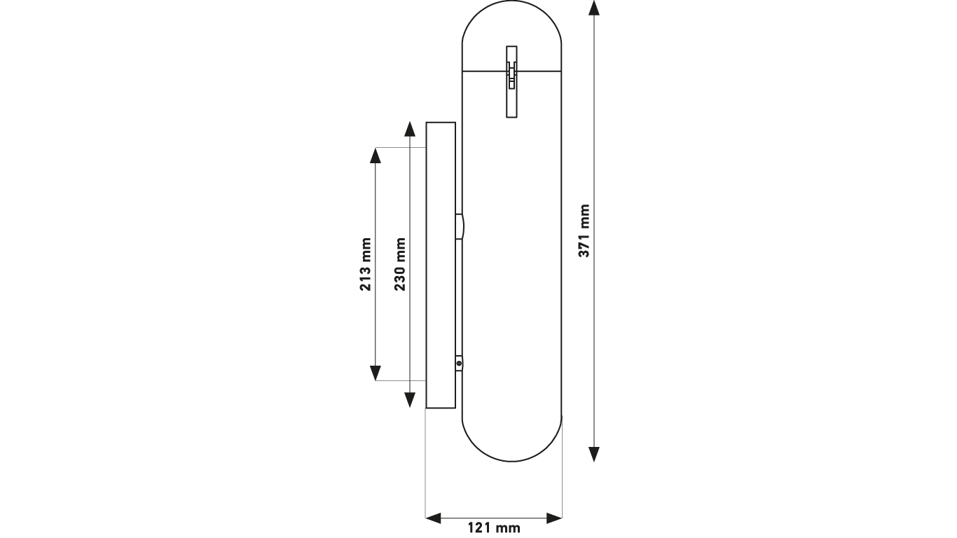 DCW:: ISP links goldene Wandleuchte/Wandleuchte, Höhe 37,1 cm