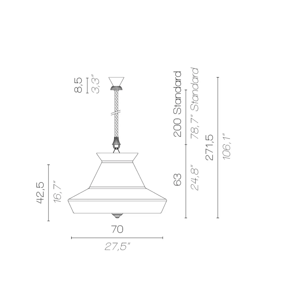 Contardi :: Hanging outdoor lamp Calypso So Guadaloupe brown dia. 70 cm