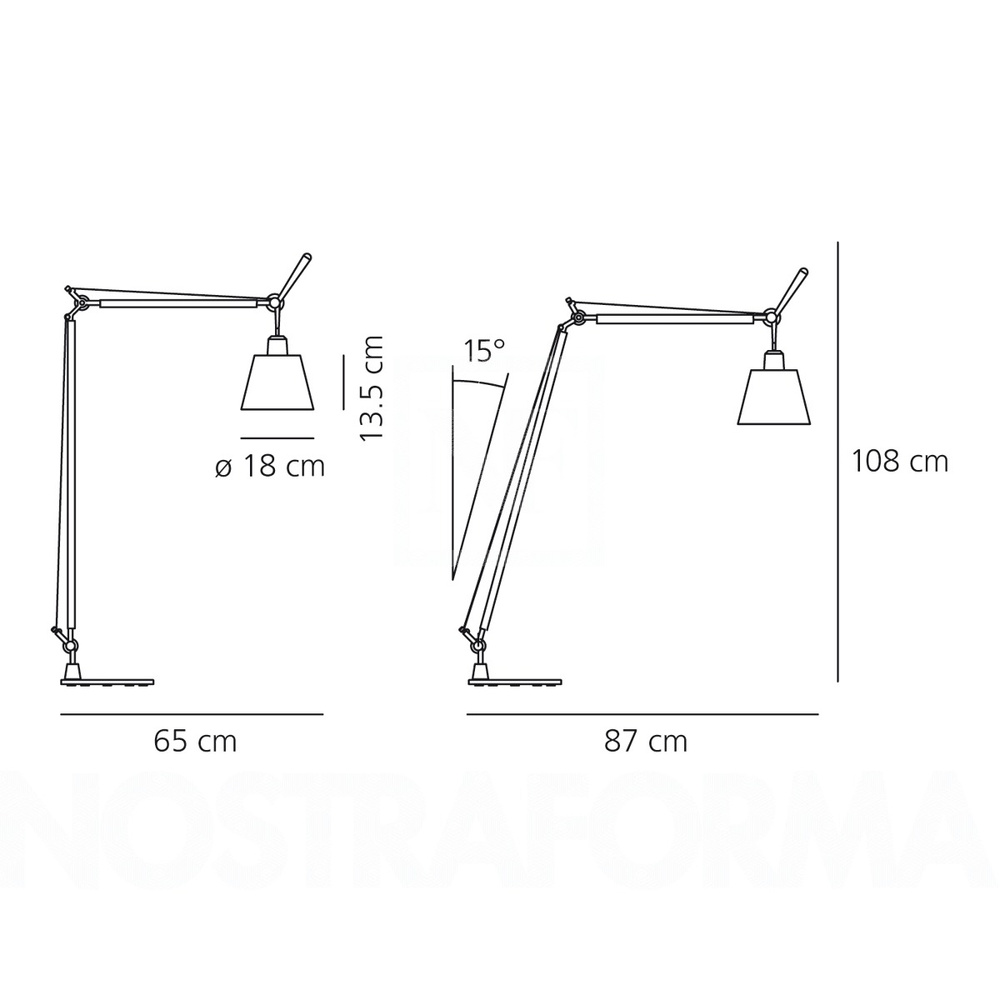 Artemide :: Floor lamp Tolomeo silver/ grey h. 108 cm