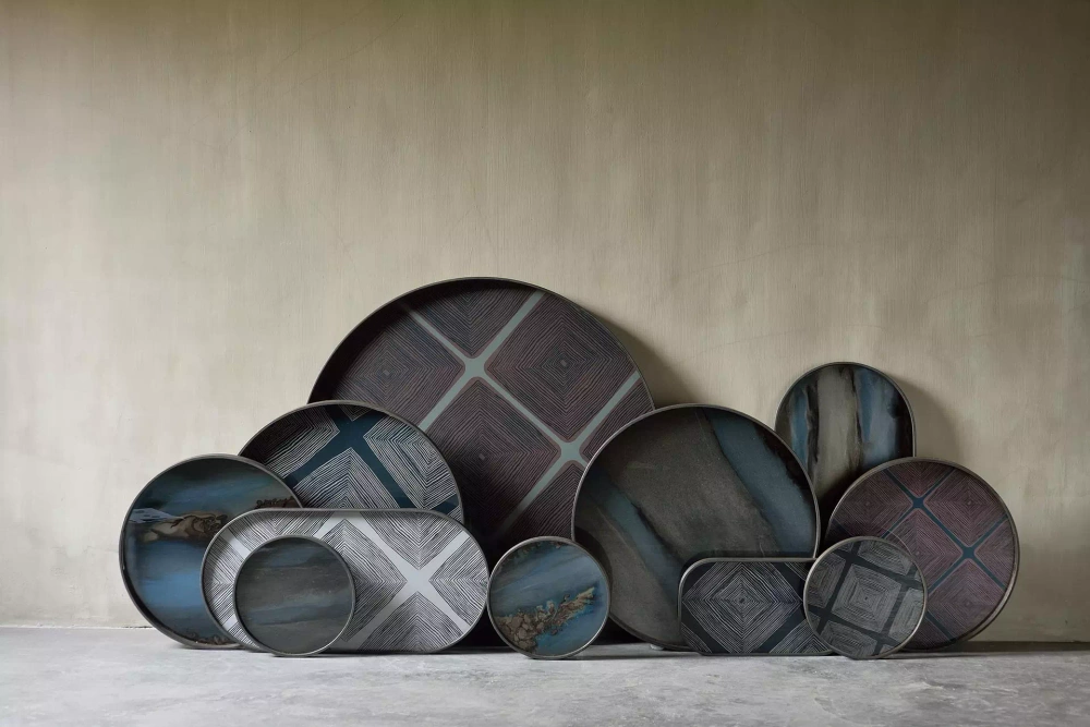 Ethnicraft :: Organic valet tray Slate Round 30 cm