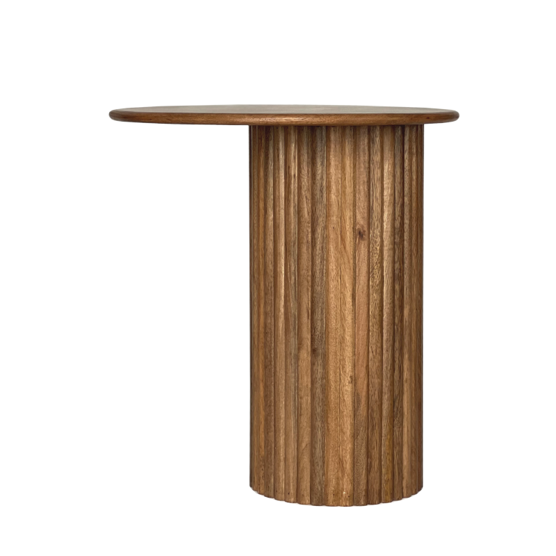 Table4U :: Leon Couchtisch aus Holz, Durchmesser 50 cm, Karamellfarbe