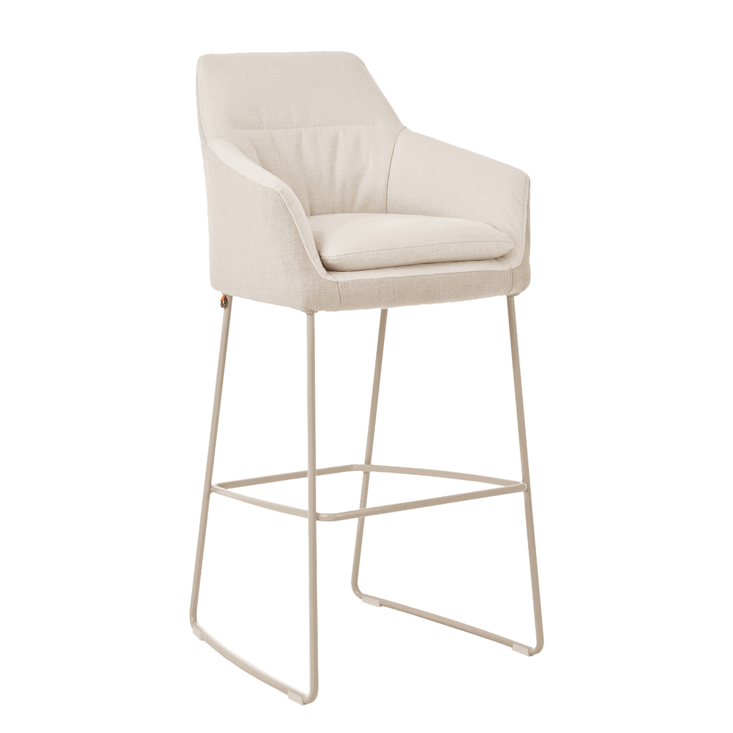 Mobitec :: Saga C28 upholstered bar stool / stool, height 114 cm, gray, with armrests, metal legs