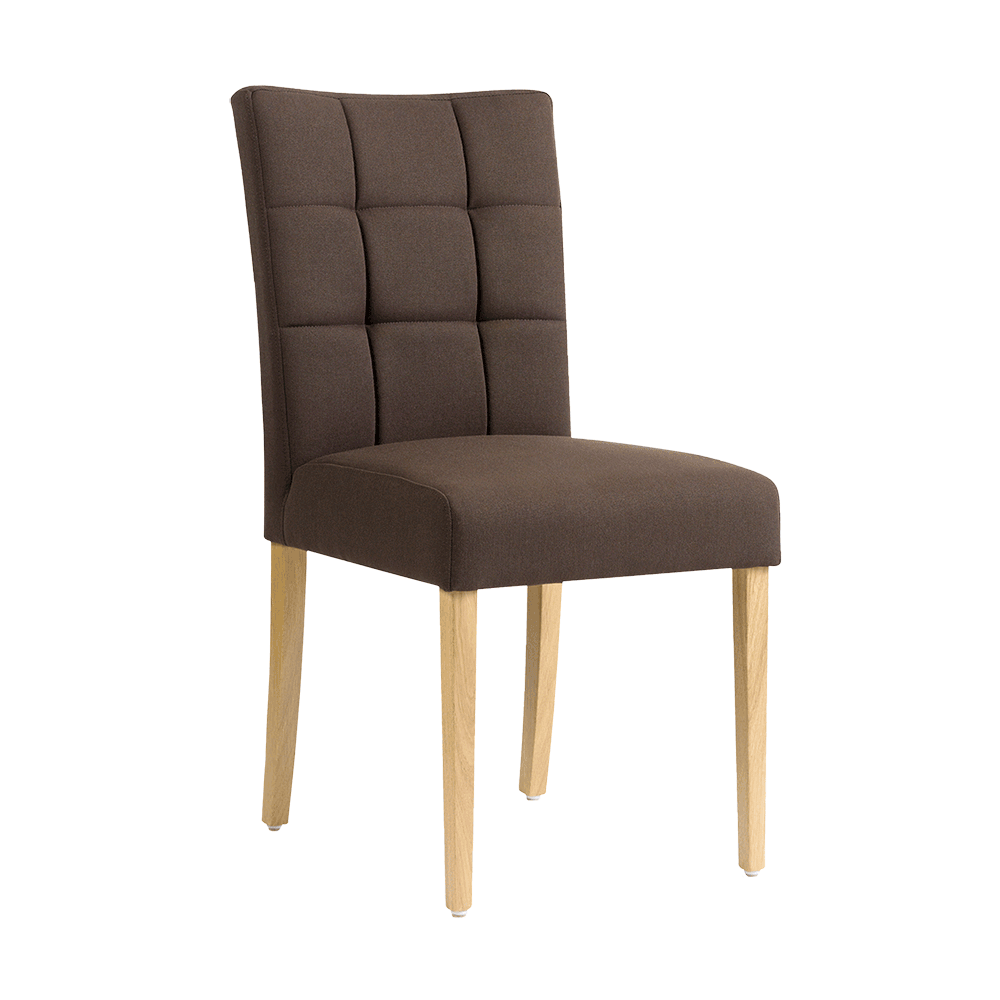 Mobitec :: Carré C03 upholstered chair, brown, width 47 cm, wooden legs