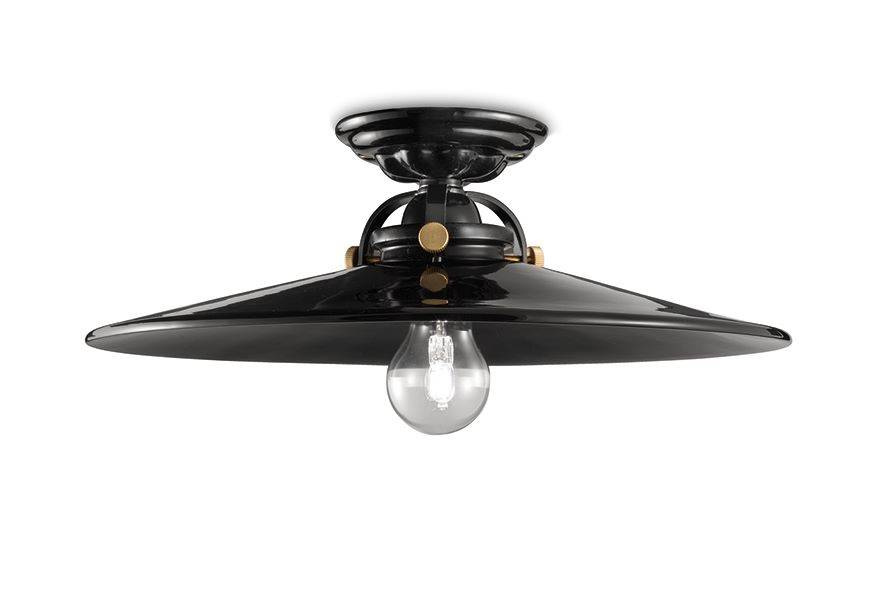 Ferroluce :: B&W ceiling lamp black diameter 42 cm