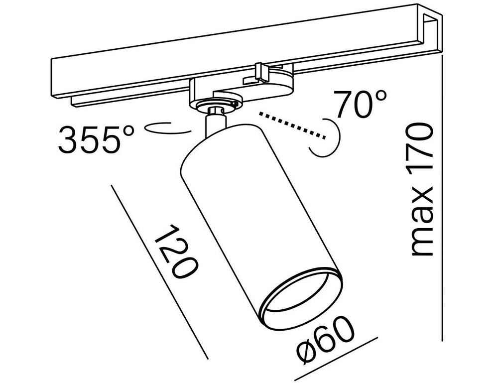 Aqform :: PET next LED M930 50° track spotlight white structure