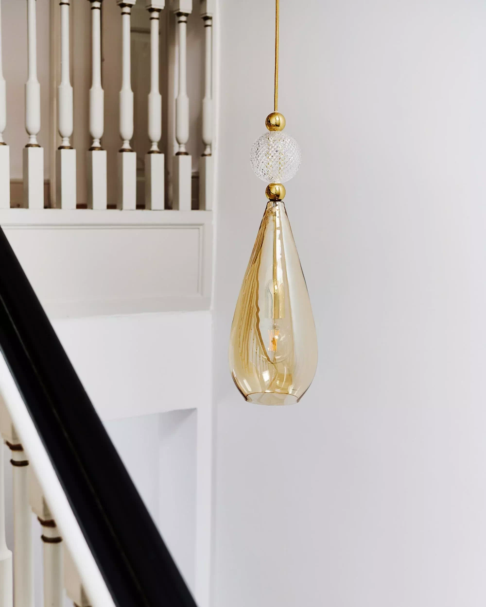 EBB & FLOW :: Smykke Hanging Lamp ?12.5cm golden smoke/crystal ball