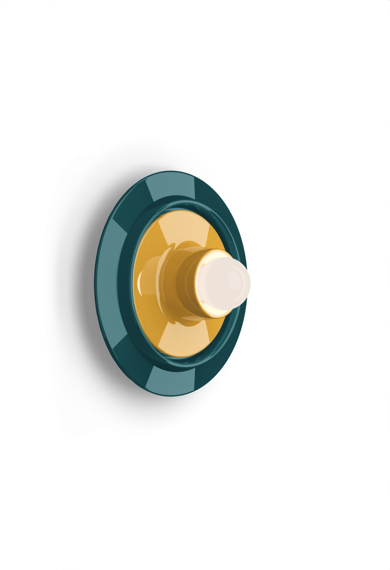 Ferroluce :: Voila green-yellow wall lamp/sconce, diameter 28 cm