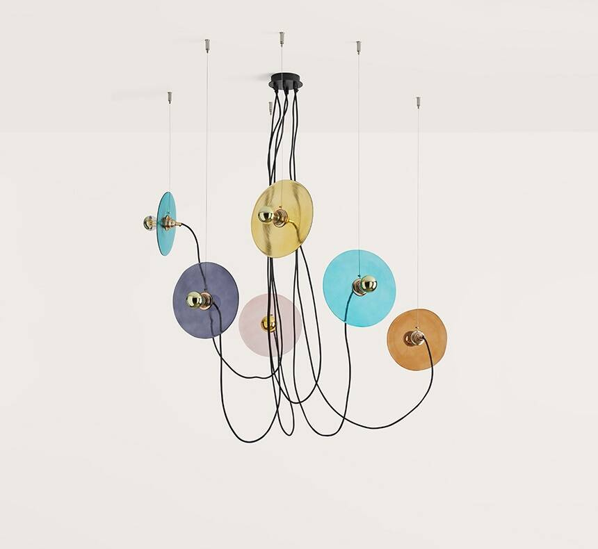 Aromas :: Fest 6 multicolor hanging lamp, height 150 cm