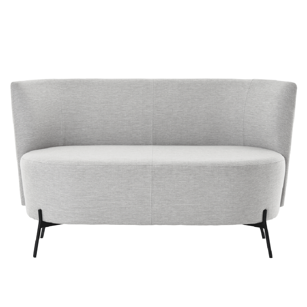 Mobitec :: Bolero R11 2-seater upholstered sofa, width 130 cm, gray, on metal legs